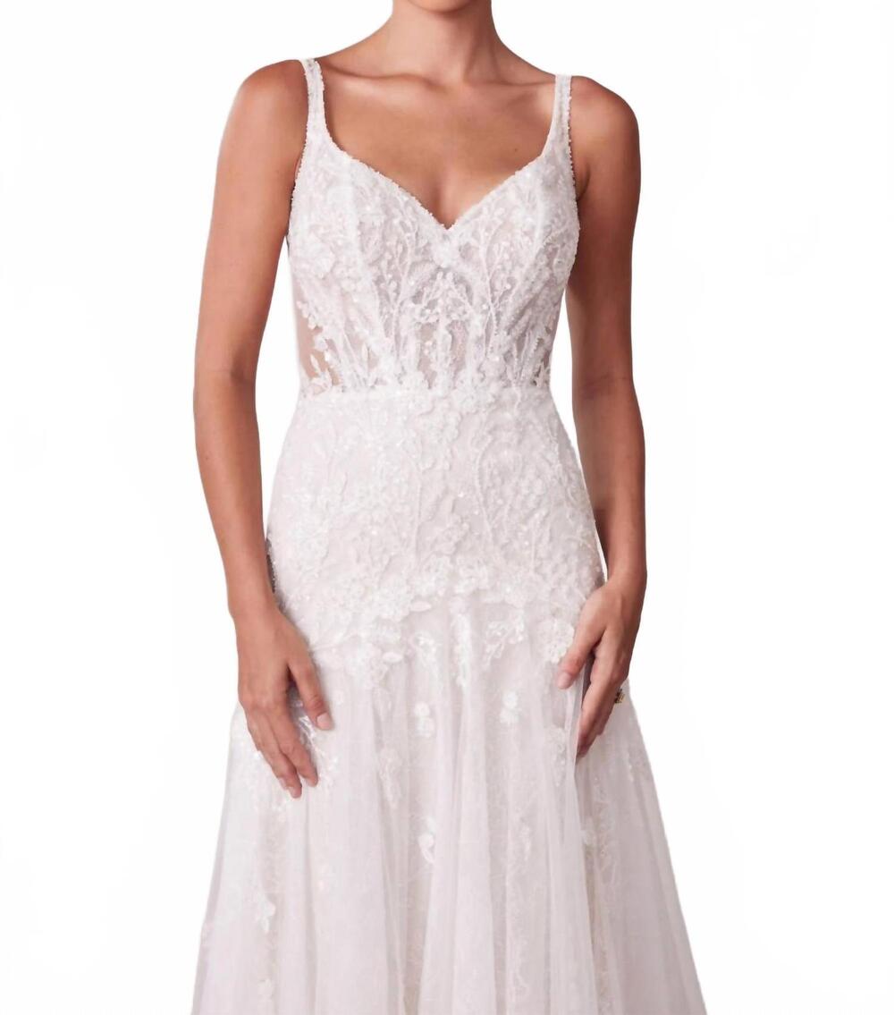 NEW MORILEE a line wedding gown in ivory